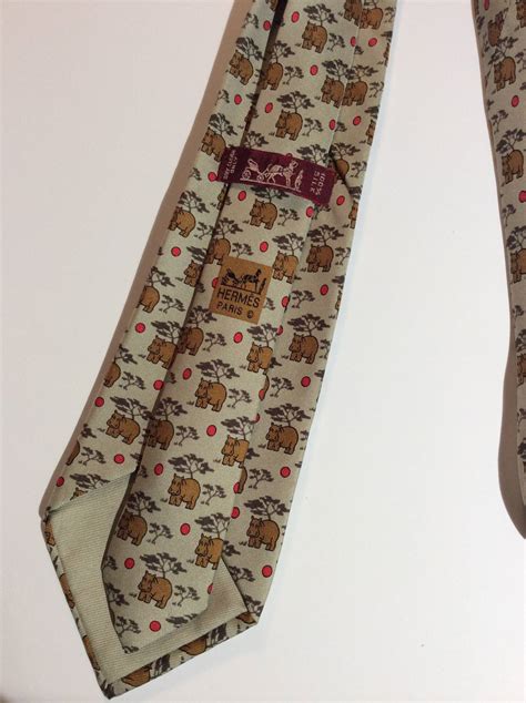 hermes animal print tie|hermes hippo tie.